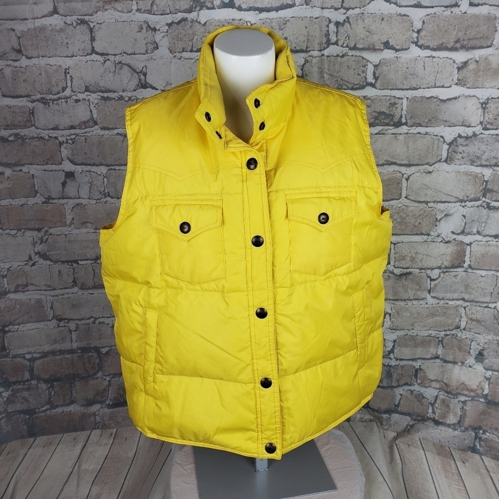 Panhandle Slim Goose Down Puffy Vest Yellow XL Winter Outdoor